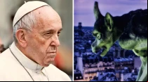 Papa Francisco y el diablo. Crédito: Daniel Ibáñez / ACI Prensa (izq.) y Dominio Público - Pixabay (der.).