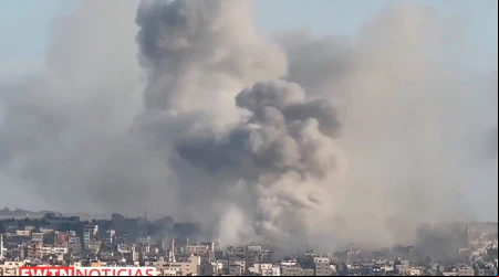 Bombardeo sobre la Franja de Gaza.