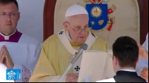 El Papa durante el rezo del u00c1ngelus en Budapest. Foto: Youtube