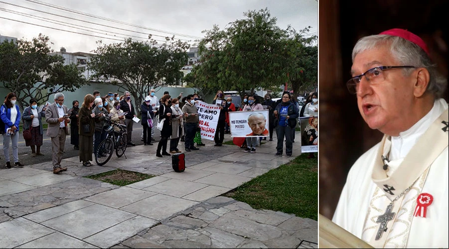 Jornada de oraciu00f3n frente a la casa de Mons. Carlos Castillo, Arzobispo de Lima / Cru00e9dito: Diego Lu00f3pez Marina (ACI Prensa) y ANDINA/Norman Cu00f3rdova?w=200&h=150