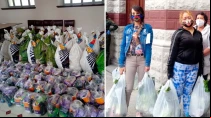 Entrega de alimentos a familias de niu00f1os de oratorio salesiano  Cru00e9dito: Marcos Chero Lagos