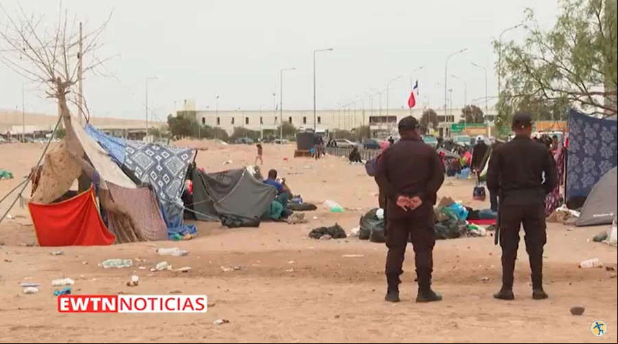 Crisis migratoria en la frontera entre Peru00fa y Chile. Cru00e9dito: EWTN Noticias (captura de video)?w=200&h=150