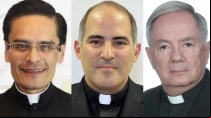 P. Luis Pu00e9rez Raygosa, P. Hu00e9ctor Mario Pu00e9rez Villareal y Francisco Daniel Rivera Su00e1nchez. Cru00e9dito: Conferencia del Episcopado Mexicano.P. 