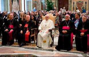 El Papa Francisco durante la audiencia. Foto: Vatican Media 