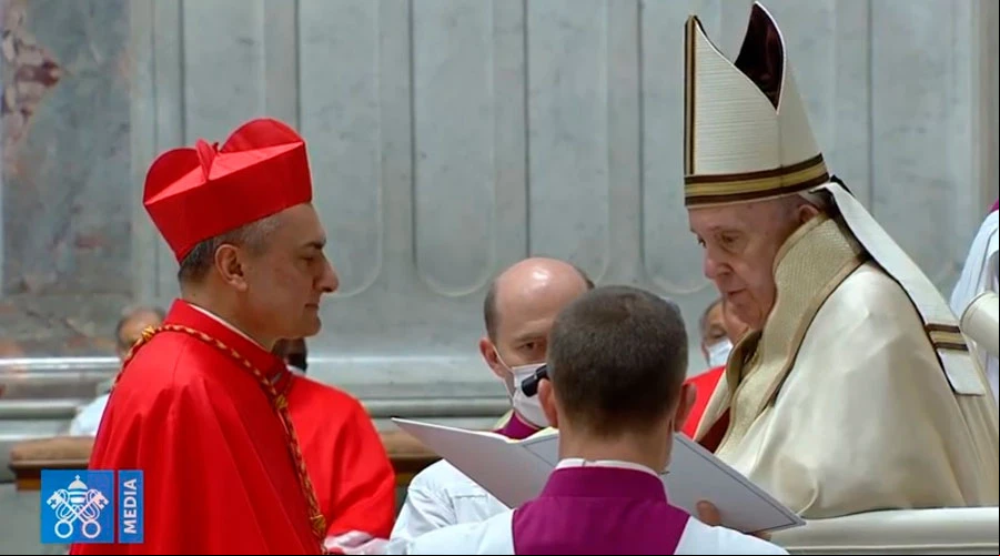El Papa concede la diaconu00eda al Cardenal Mauro Gambetti. Foto: Captura de Youtube?w=200&h=150