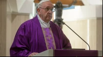 El Papa durante la Misa en Santa Marta. Foto: Vatican Media