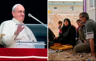 Fotos: Papa Francisco - Vatican Media. Refugiados - Flickr UNHCR-ACNUR (CC-BY-NC-SA-2.0) 