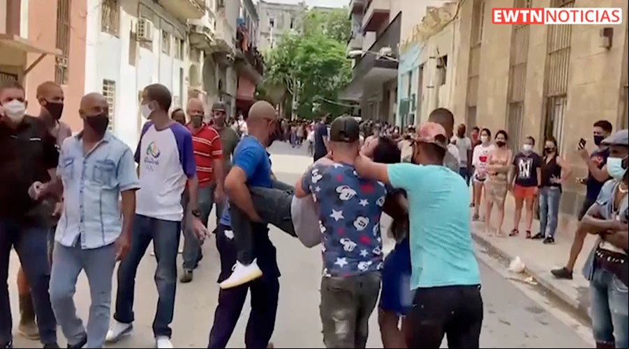 Protestas en Cuba. Cru00e9dito: EWTN Noticias (Captura de video)?w=200&h=150