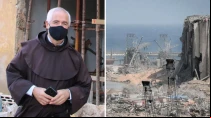 Foto: P. Raymond Abdo y explosiones en Beirut (2020). Cru00e9dito: ACN / Flickr de Prachatai (CC BY-NC-ND 2.0).