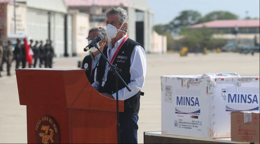 Francisco Sagasti, presidente del Peru00fa, en la entrega de vacunas en Piura. Cru00e9dito: ANDINA / Presidencia del Peru00fa?w=200&h=150