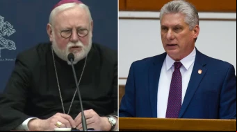 Mons. Paul Richard Gallagher / Miguel Díaz-Canel Bermúdez.