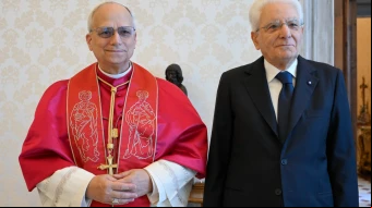 León XIV recibió este viernes al presidente de Italia, Sergio Mattarella
