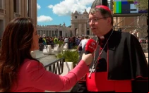 Montse Alvarado, presidenta y directora de operaciones de EWTN News, entrevista al Cardenal Christoph Pierre.