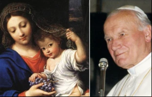 La Virgen de las uvas y San Juan Pablo II Crédito: Dominio Público / Casa Blanca de Estados Unidos.