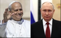 El Papa León XIV y Vladimir Putin, presidente de Rusia.