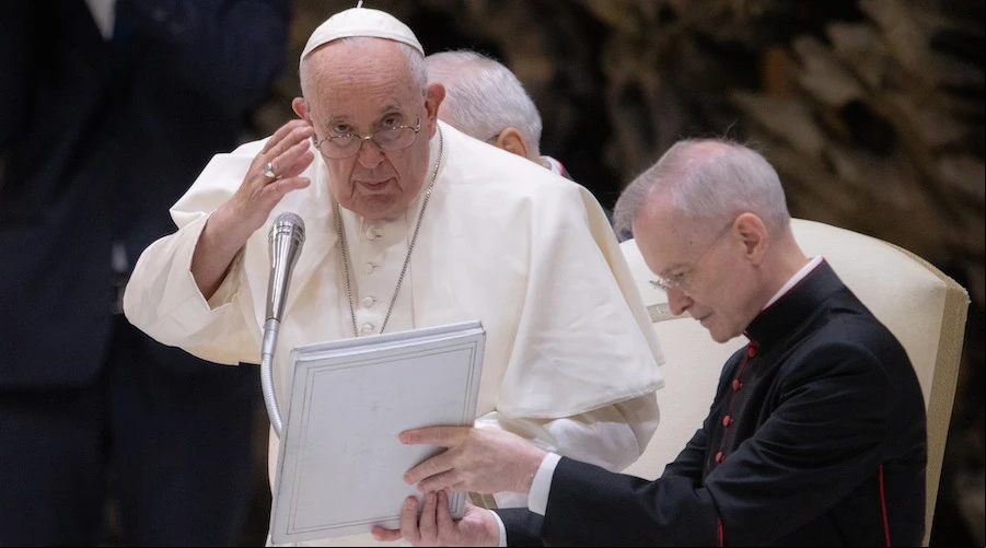 El Papa Francisco durante la Audiencia General. Cru00e9dito: Daniel Ibu00e1u00f1ez/ACI Prensa?w=200&h=150