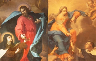 La tradición cuenta que Cristo le entregó uno de sus clavos a Santa Teresa de Jesús y que la Virgen se apareció a Santo Domingo de Guzmán para enseñarle el Santo Rosario Crédito de imágenes: Shutterstock