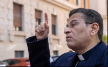 Mons. Rolando Álvarez, Obispo de Matagalpa y  Apostólico de Estelí en Nicaragua, en la entrevista con EWTN Noticias en Roma.