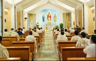 Misa con sacerdotes de los Misioneros de San Carlos - Scalabrinianos, Crédito: Misioneros Scalabrinianos en Norte y Centroamérica