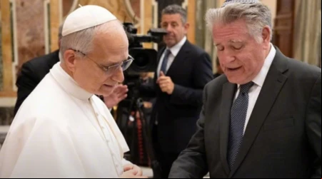 Rabino Skorka con el Papa León XIV