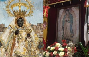Imágenes de la Virgen de Guadalupe en España y México que están en los santuarios marianos. Crédito: Arquidiócesis primada de Toledo y México.
